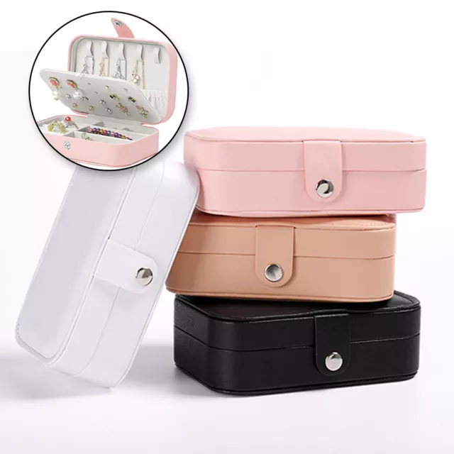 Portable Small Jewellery Box Organizer Leather Jewelry Storage Case Travel Gift