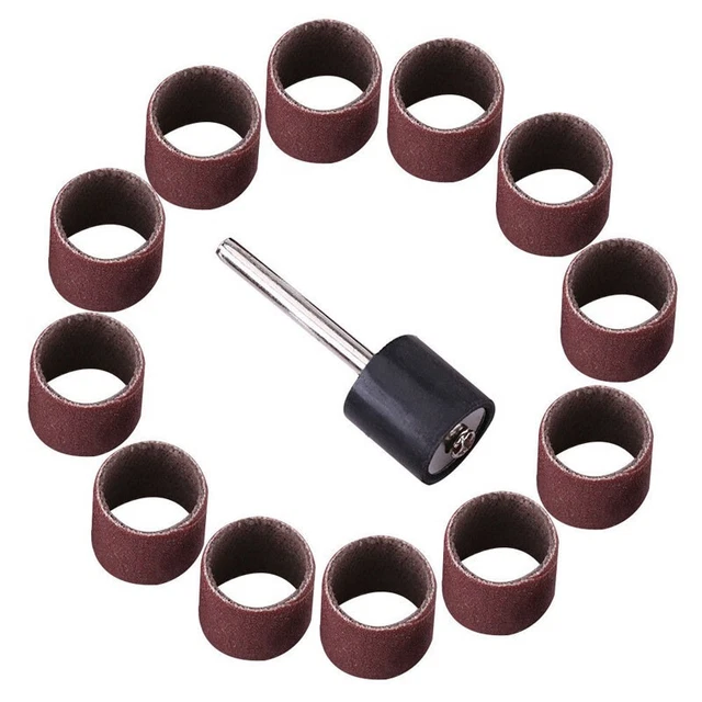 100 pièces Grain 600 sablage tambours manches tambour avec 0.3cm Mandrins pour