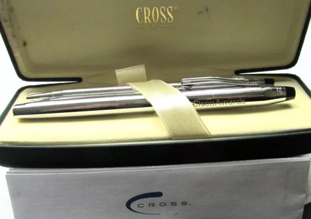 Cross Fountain Pen, Ballpoint And Pencil Set In Exc. Cond. In Original Box - 9