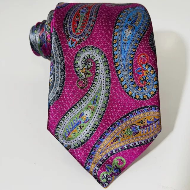 Ermenegildo Zegna Quindici #138 Vivid Pink,Multicolor Silk Luxury Tie 58.5x3.5”