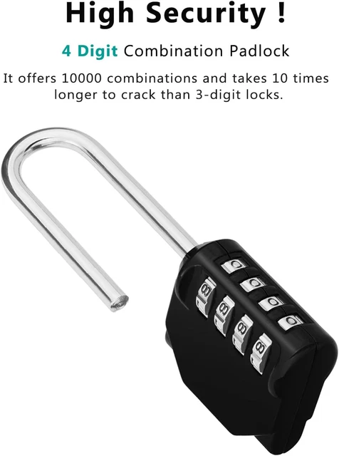 2 Cadenas à Clé Longs En Acier Inoxydable - Pour Casier De Sport, Bagages, Portail, Valise - Antivol Extérieur