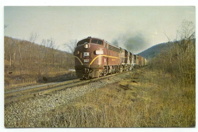 Lehigh Valley 562 Freight Train at Waverly NY Postcard