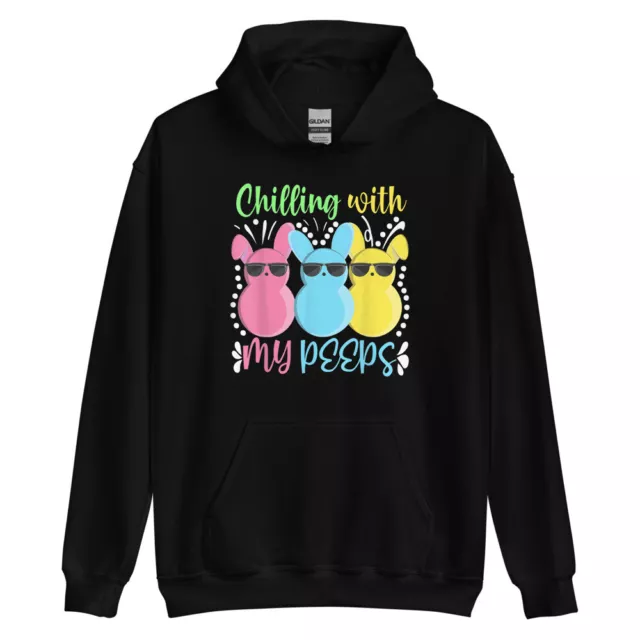 Chillin with the Peeps Shades Funny Cute Bunny Easter Gift Hoodie