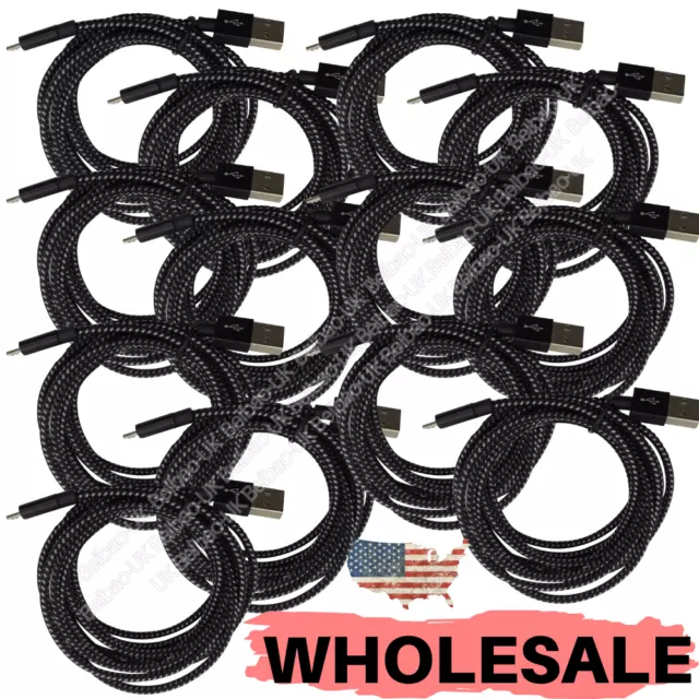 Bulk Lot 3/6/10FT Micro USB Fast Charger Cable For Samsung LG Charging Data Cord