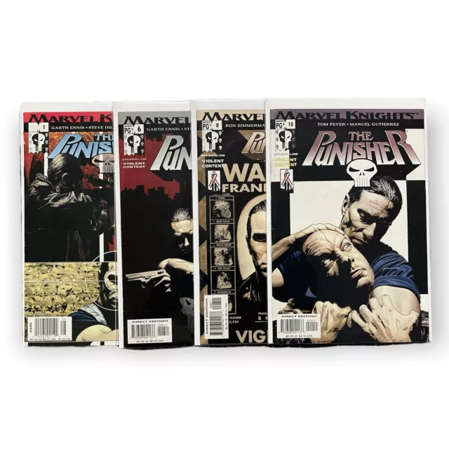 The Punisher Vol. 6 Comic Book Lot (4) #1,6,8,10 Marvel Knights 2001/02