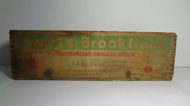 Swifts Brookfield Dovetail American Cheese 5 Lb Crate Box Chicago Early Wood