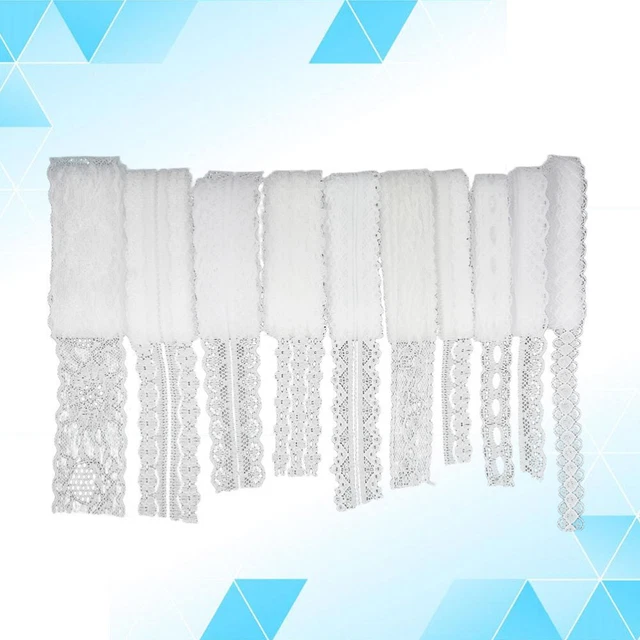 10 pz nastri artigianali in pizzo applique tessuto fiori commemorazione sposa