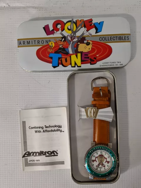 TAZ TAZMANIAN DEVIL Wrist Watch 1994 Looney Toons 2200 67 Brown
