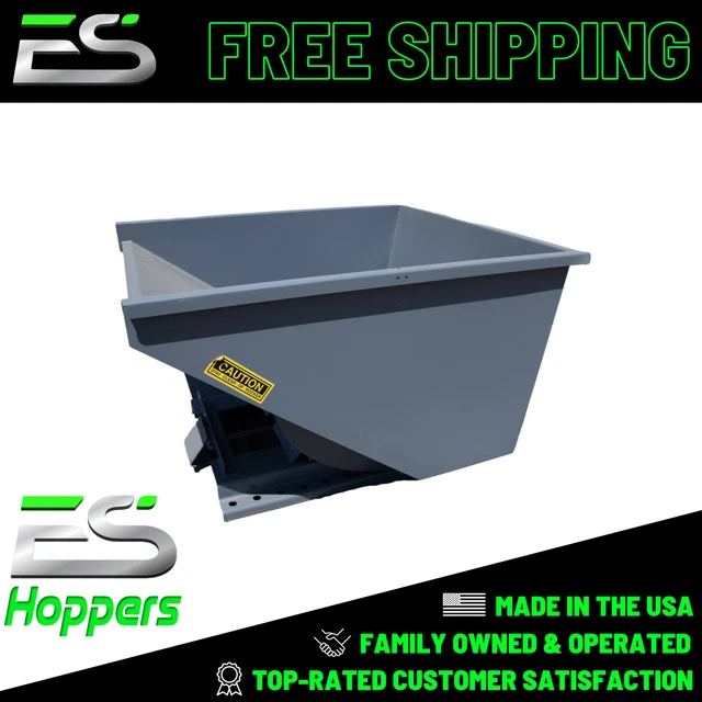1.5 Yd Wright Bump Release Hopper- Trash - Demo- Recycling Hopper- Free Shipping