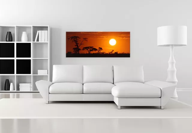Acrylglasbild Afrikanische Steppe - Panorama orange WANDBILD DEKO BILD 3D 2