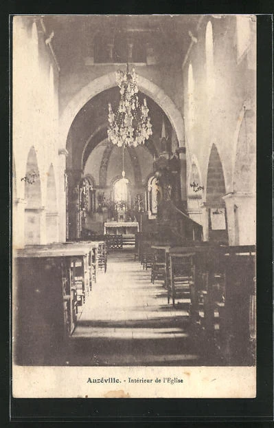 CPA Auzéville, Intérieur de l´Eglise