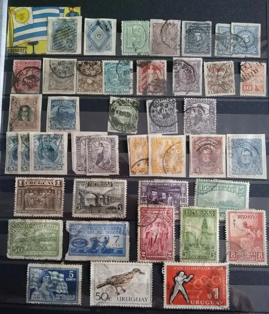 Sellos Uruguay Usados 1884/1964 Lote 41 Sellos Clásicos