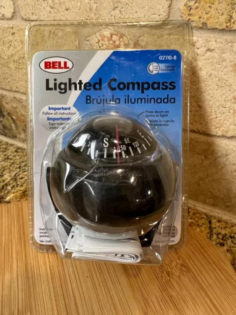 2007 Bell Lighted Compass 02110-8 Black Vintage