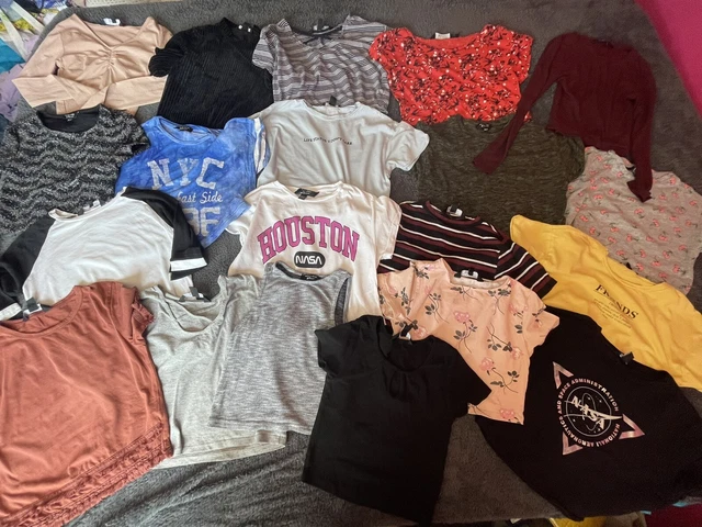 Pacchetto ragazze estate top nuovo look età 10-11 anni 20 in totale, stile corto