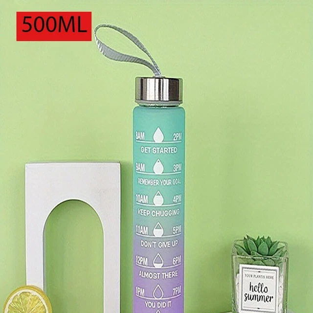 500ml Wasserflasche Zeitmarker Motivationssportflasche