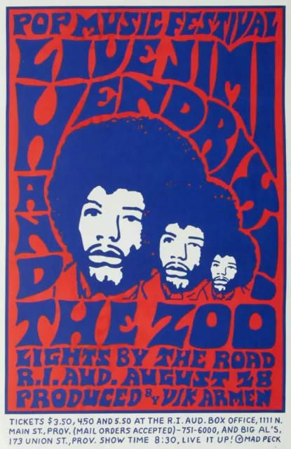 0339  Vintage Music Poster Art  Jimi Hendrix