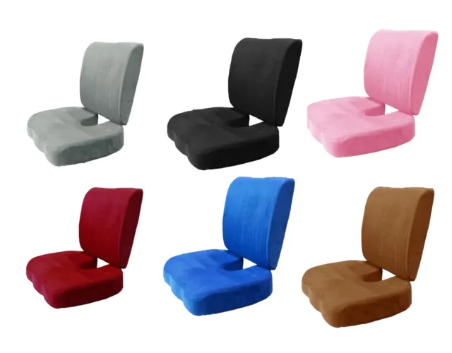 SET Memory Foam Lumbar Cushion Seat Support Pillow Home Office Pain Orthopedics