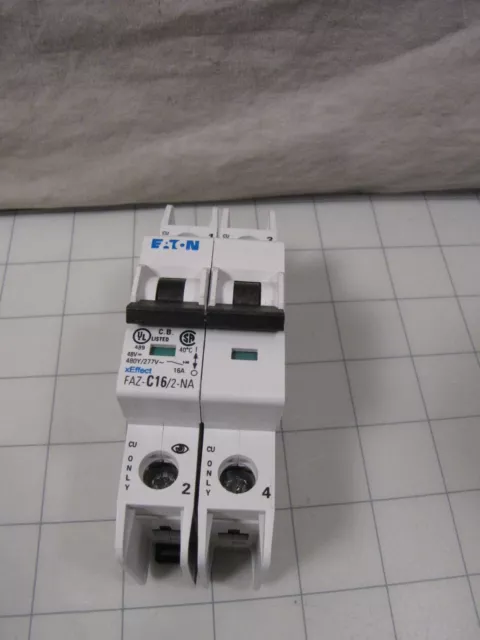 Eaton FAZ-C16/2-NA Miniature Circuit Breaker C-Curve 16A 2-Pole 480Y/277VAC NEW