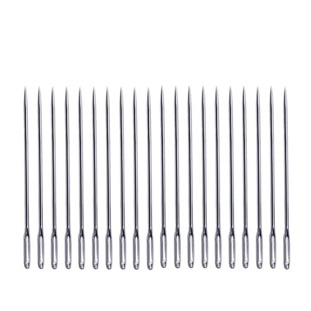 100 un. agujas de tejido de acero inoxidable agujas de coser grandes de acero inoxidable