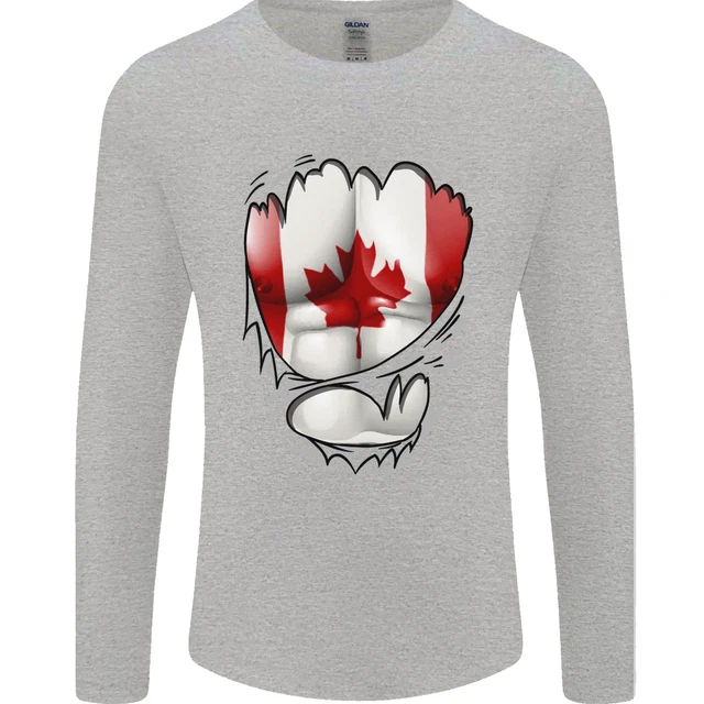 T-shirt Raglan Unisexe - Drapeaux Canada Et USA Mixtes Avec Feuille D'érable - 100% Coton - Threadrock