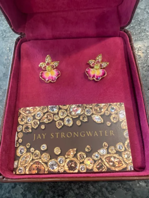 Jay Strongwater Orchid Earrings