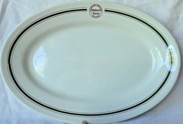 Railroad Dining China Dish Colorado Midland Basalt Pattern Platter 11-1/2" 1984