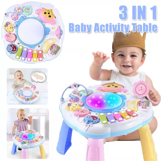 3in1 Baby Activity Center Table Kids Early Educational Learning Music Toys Gift