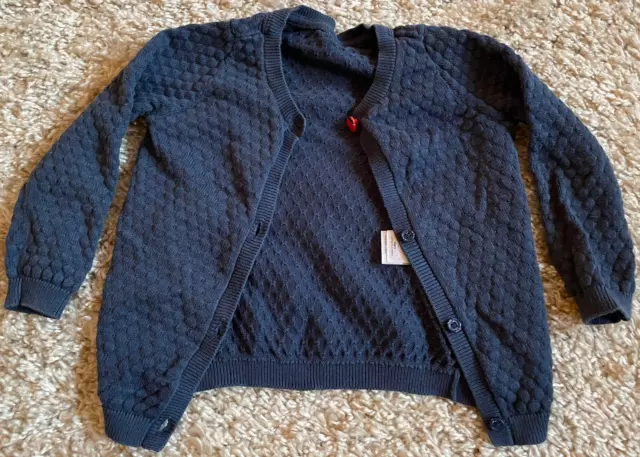 Tcm Adorable Children Cardigan Size 74/80 Blue Ladybug Button Row Little