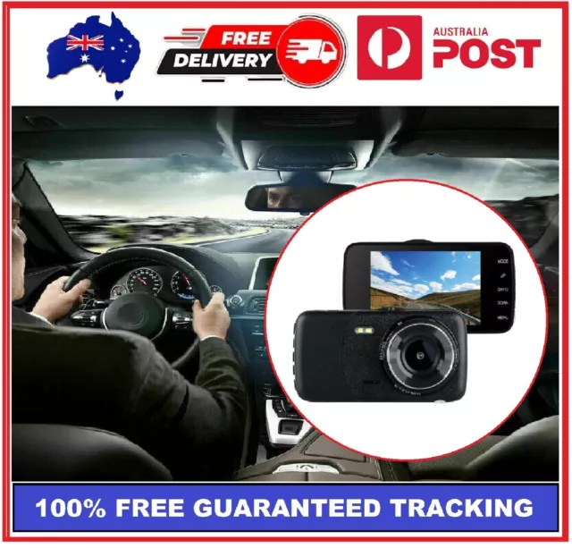 Car Dash Camera Recorder 1080P Dual Cam Lens Front Rear Video Recording G Sensor