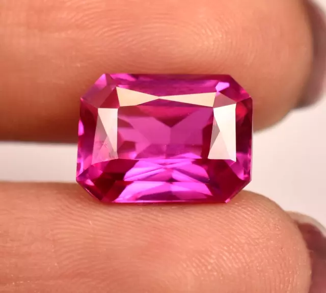 Attractive Hot Pink 6.40 Ct Natural Mogok Ruby Certified Radiant Cut Gemstone