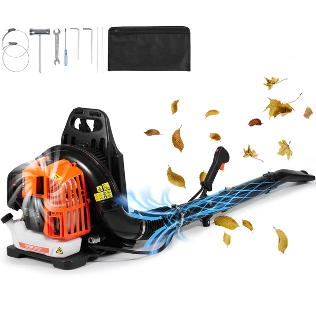 Benzin-Laubbläser Mit Rucksack – 63cc 2-Takt-Motor, 665 CFM, 6800 U/min, Für Garten & Schneeräumung