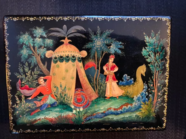 Russische Lackdose, Palekh 1954, Palech, russian lacquer box, vintage