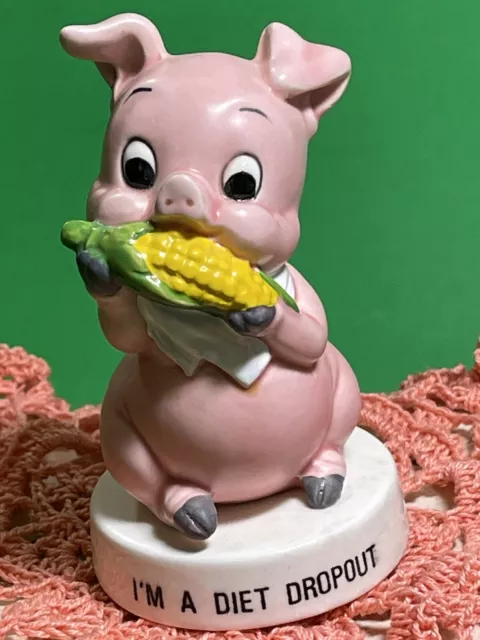 Vintage Norcrest Figurine Pig I'm a Diet Dropout