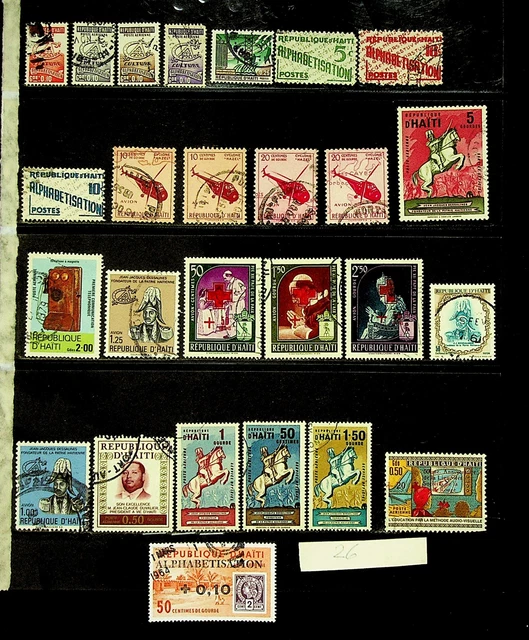 HAITI ALPHABETISATION RED CROSS CYCLONE HAZEL 26v MINT + USED STAMPS ...