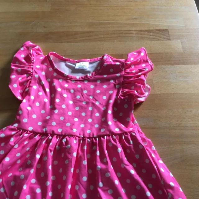 Süßes Kinderkleid, Kleidchen, Pink mit weißen Punkten 2