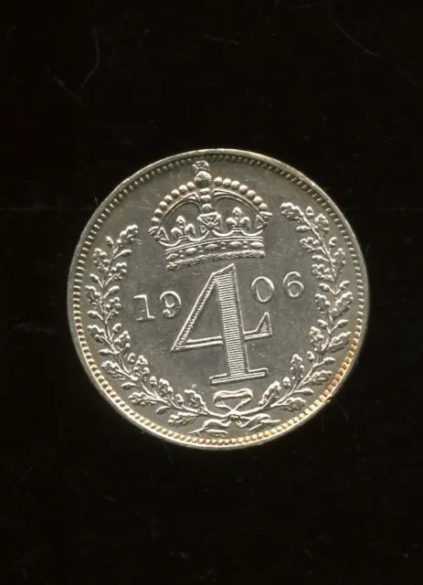 1906 Great Britain 4 Pence Silver Maundy Money  2-218