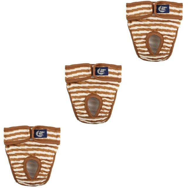 3 Pcs Windeln Für Hunde Wiederverwendbar Welpen-Outfits Gestreiftes Höschen