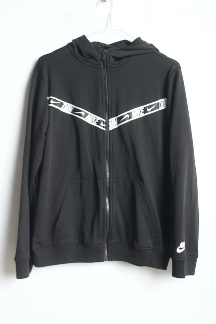 Felpa con cappuccio NIKE ragazzo con cerniera e cerniera - nero - taglia XL extra large (v-p5)
