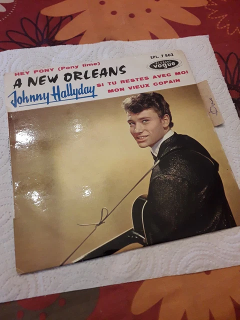 45 Tours Johnny Hallyday Vogue EPL.7862 A New Orléans + 3 Très Bon État.