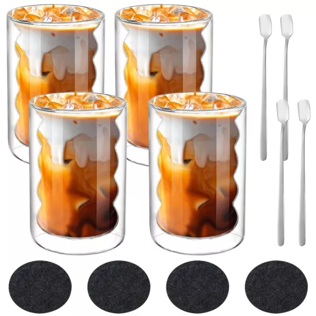 4x doppelwandige Cappuccino Gläser 350 ml Latte Macchiato Gläser Thermogläser