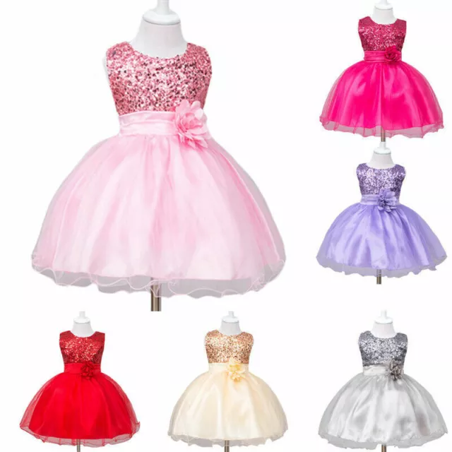 Glitter Girls Fancy Dress Party Bridesmaid Wedding Sequins Dress Age 2-8 Years 2