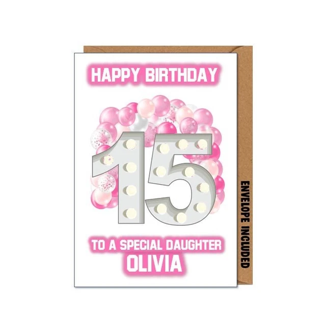Personalised 16th Birthday Card For Granddaughter / Niece / Sister - Green Handmade Folded Card With Envelope