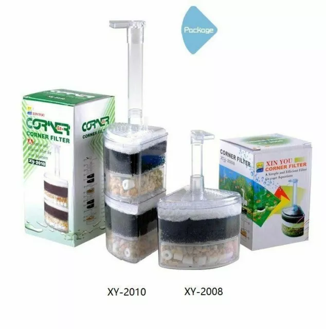 XY-2010 Air Driven Bio Corner Filter Sponge Fry Shrimp Nano Fish Tank Aquarium