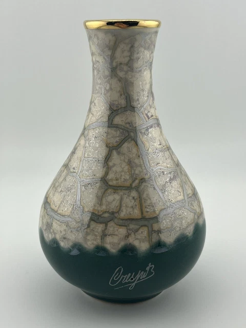 YAPACUNCHI VASE - Crespo Cuenca, Ecuador Ceramica $71.95  CRESPO Yapacunchi Cuenca Ecuador Mint Green Brown Gold Ceramic VASE 5\