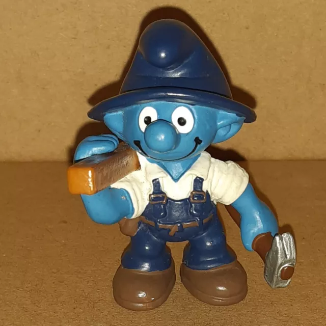 Rare Vintage Schelich Carpenter Handy Smurf Chippie Figure 20471 Peyo Toy