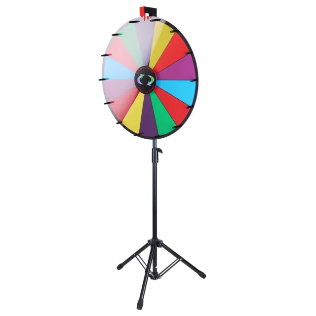 24" Dry Erase Spinning Color Prize Wheel Fortune Carnival Game Folding Stand