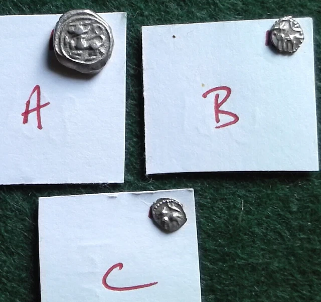 MEDIEVAL INDIA, VIJAYANAGAR, three silver coins, c. 1400 AD, details below