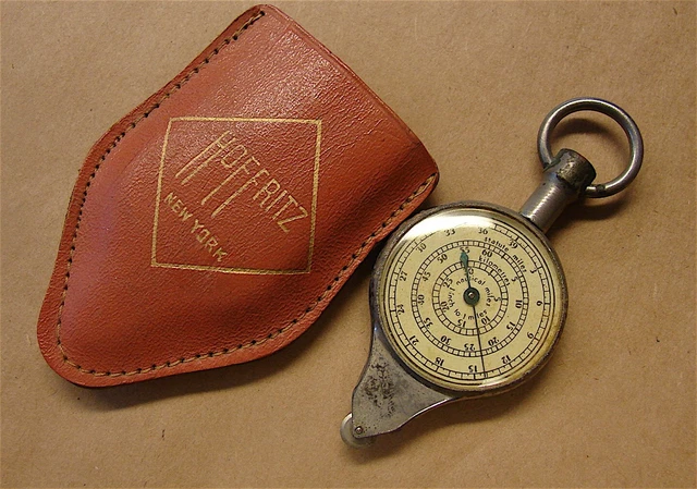 Antique German HOFFRITZ Opisometer w Leather Case ===Free Ship