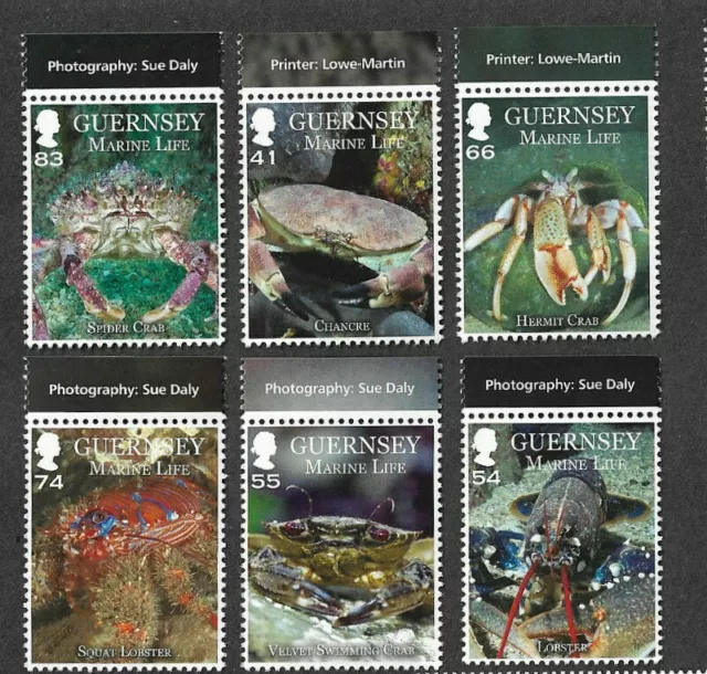 Guernsey-Crustaceans-Crabs mnh set