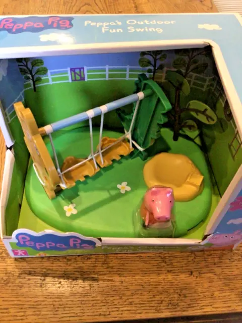 Peppa Pig PEPPA’S OUTDOOR FUN SWING Play Set Figure +Sand Pit Peppa's Adventures